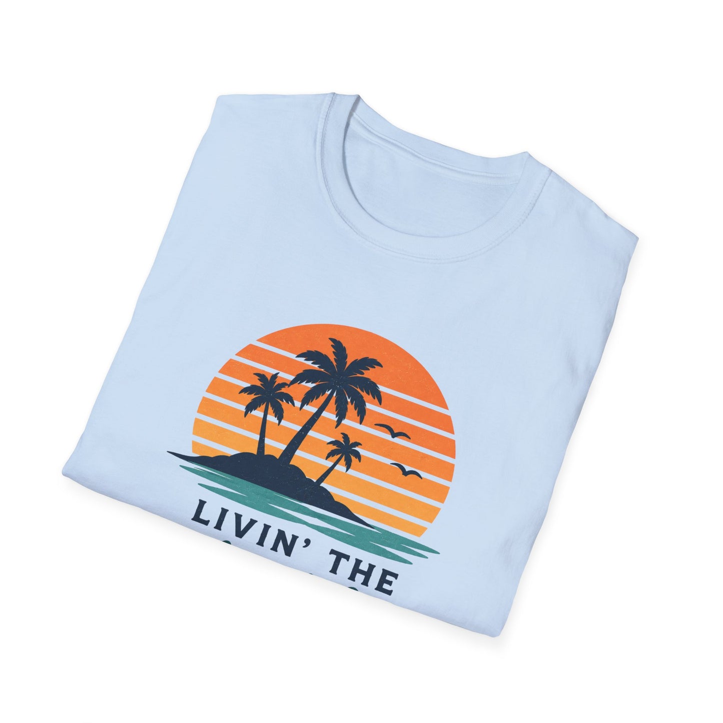 Island Life T-Shirt — "Livin' The Island Life" Retro Palm Sunset Tee