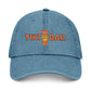 Tiki Bar Embroidered Hat — Vintage Tiki Totem Denim Baseball Cap