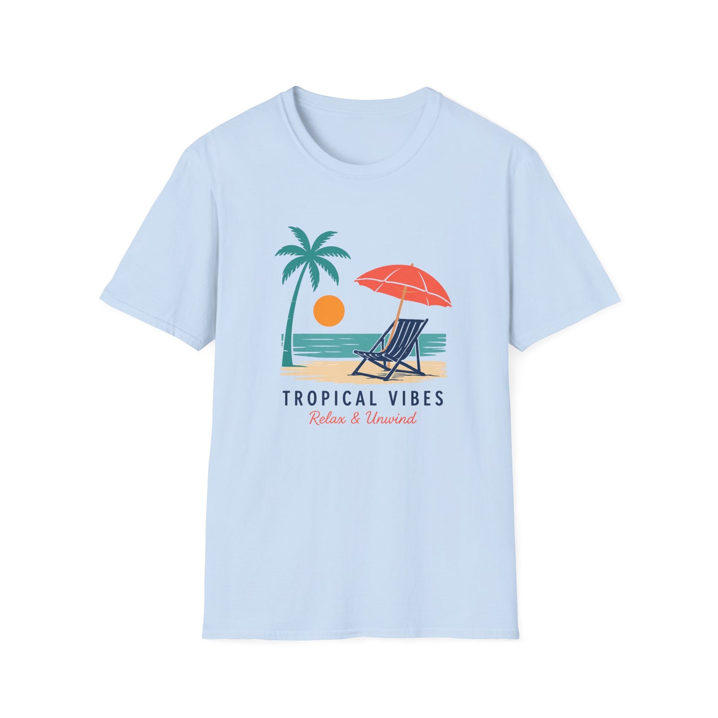 Tropical Vibes Beach Scene Tee (Relax & Unwind)