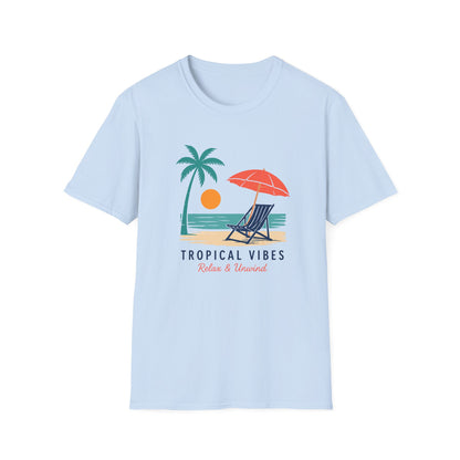 Tropical Vibes Beach Scene Tee (Relax & Unwind)