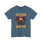 Blue t-shirt with Tiki Island and Aloha Bar design on a white background  at Caribbean Rays