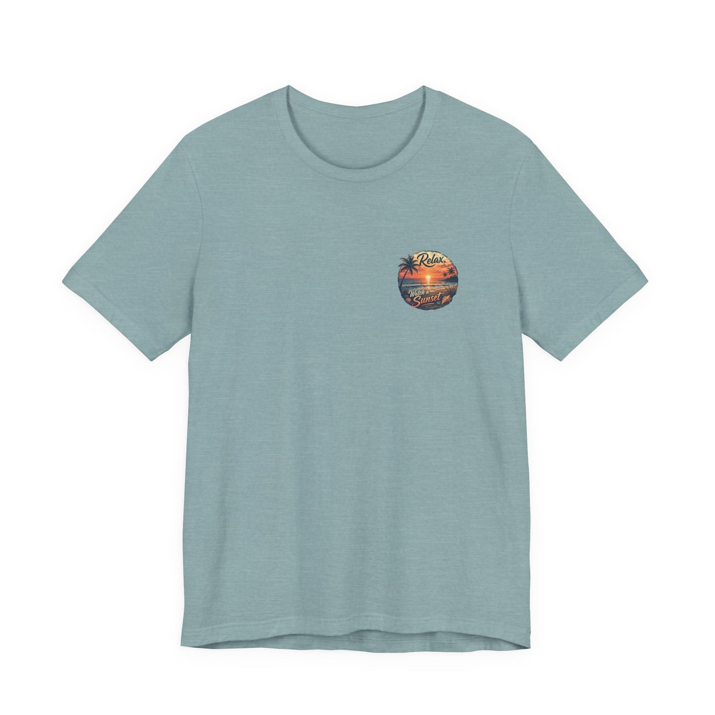 Sunset Beach Tee — "Relax Watch a Sunset" Graphic T-Shirt