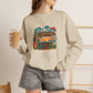 Tiki Bar Crewneck Sweatshirt — Retro Tropical Sunset Design