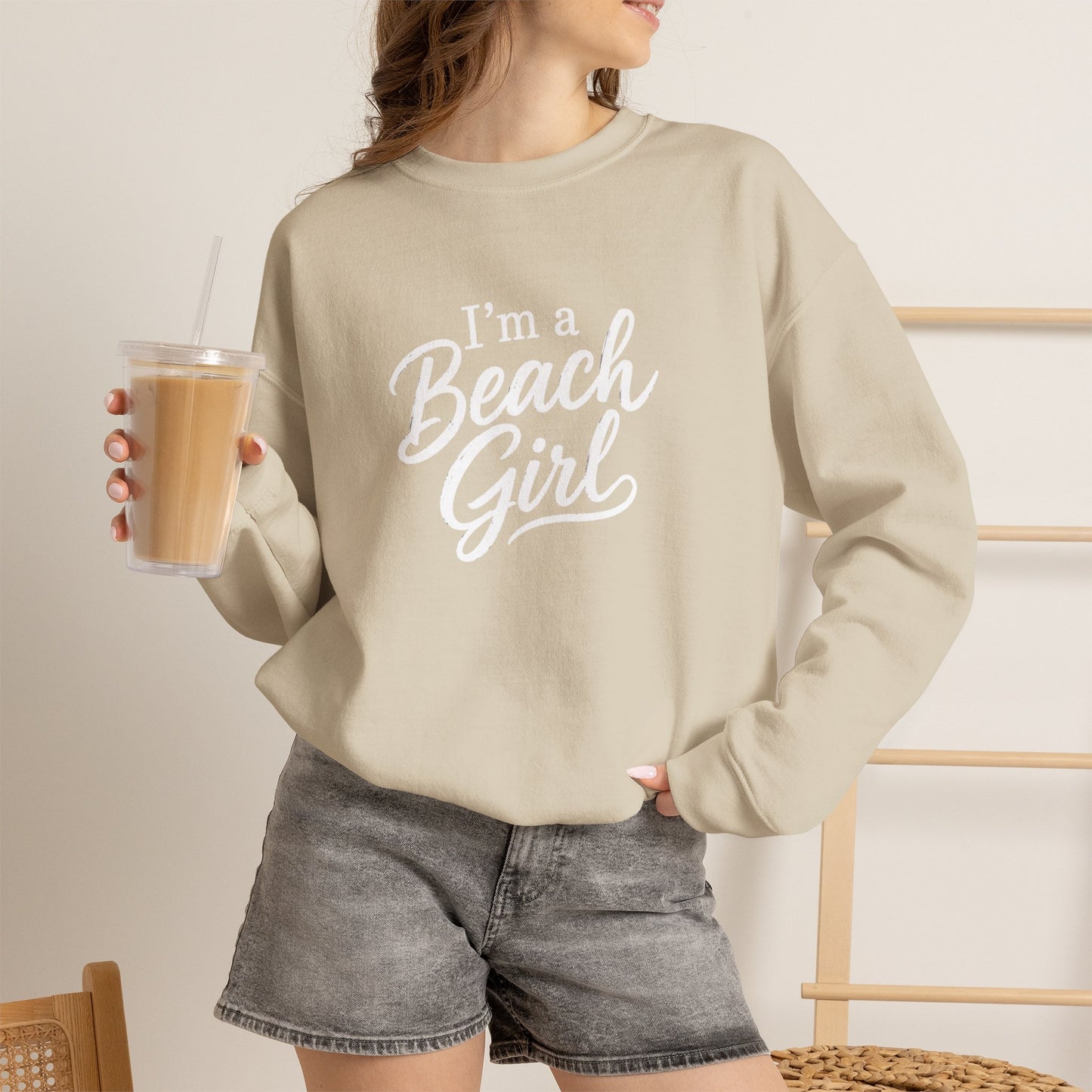 Beach Girl Sweatshirt — "I'm a Beach Girl" Cozy Crewneck