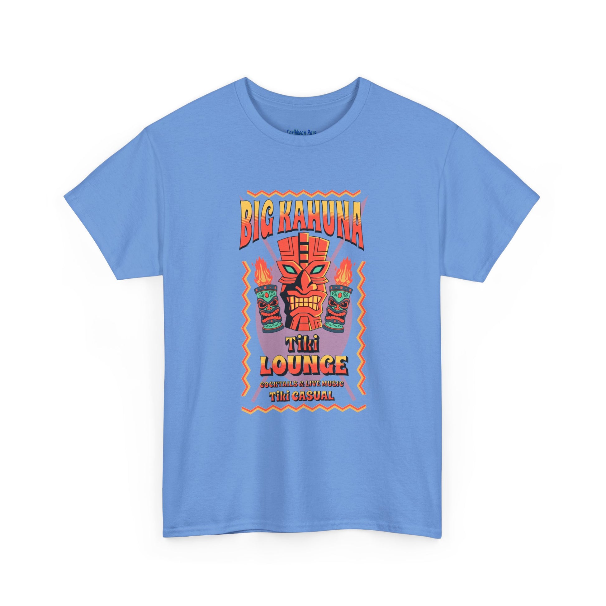 Big Kahuna Tiki Lounge Tee – Heavy Cotton Graphic Unisex T-Shirt on Caribbean Rays