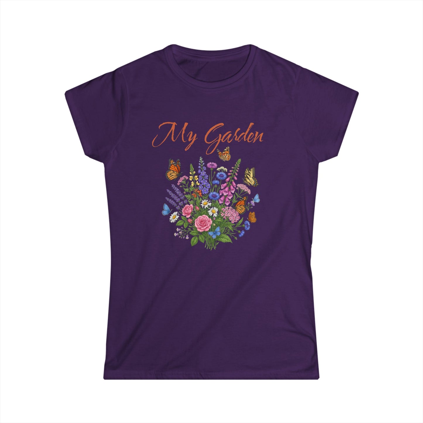 My Garden Floral Tee — Women's Bouquet & Butterflies Spring Shirt at Caribbean Rays