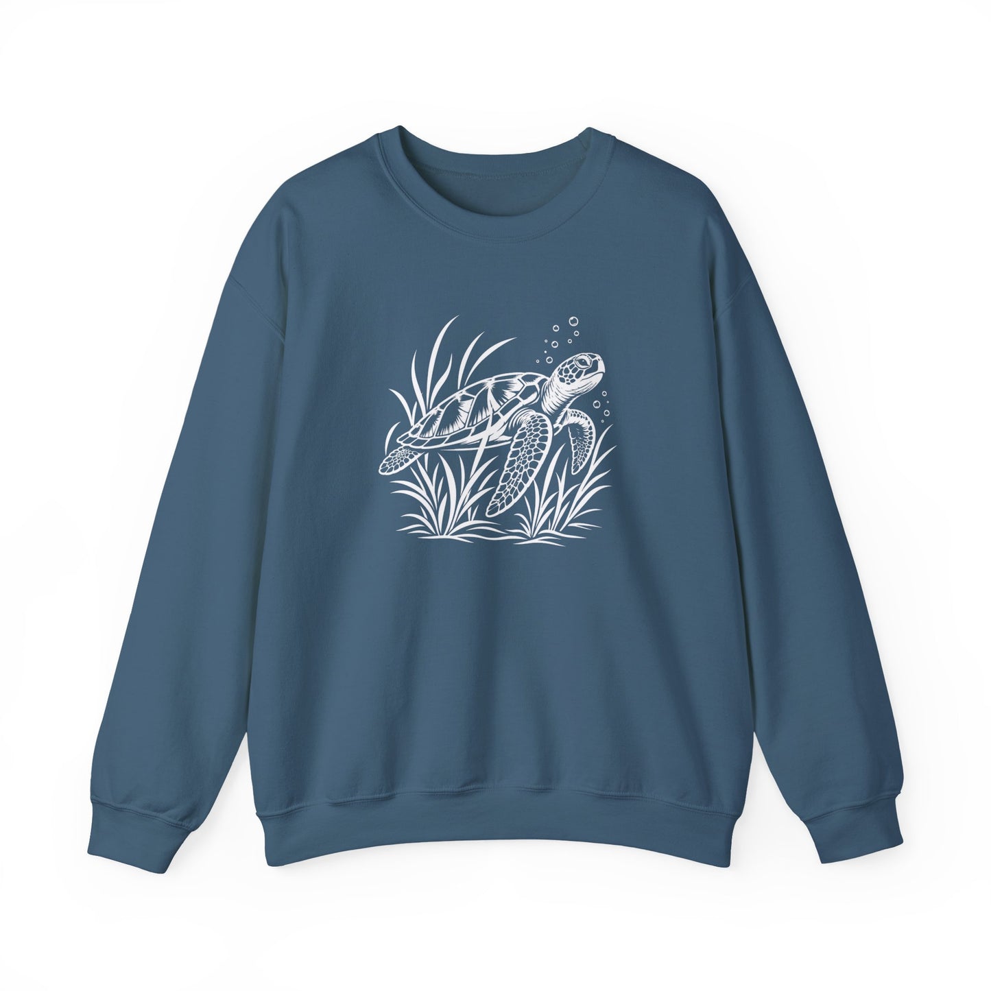 Sea Turtle Crewneck Sweatshirt — Hand-Drawn Marine Life Graphic