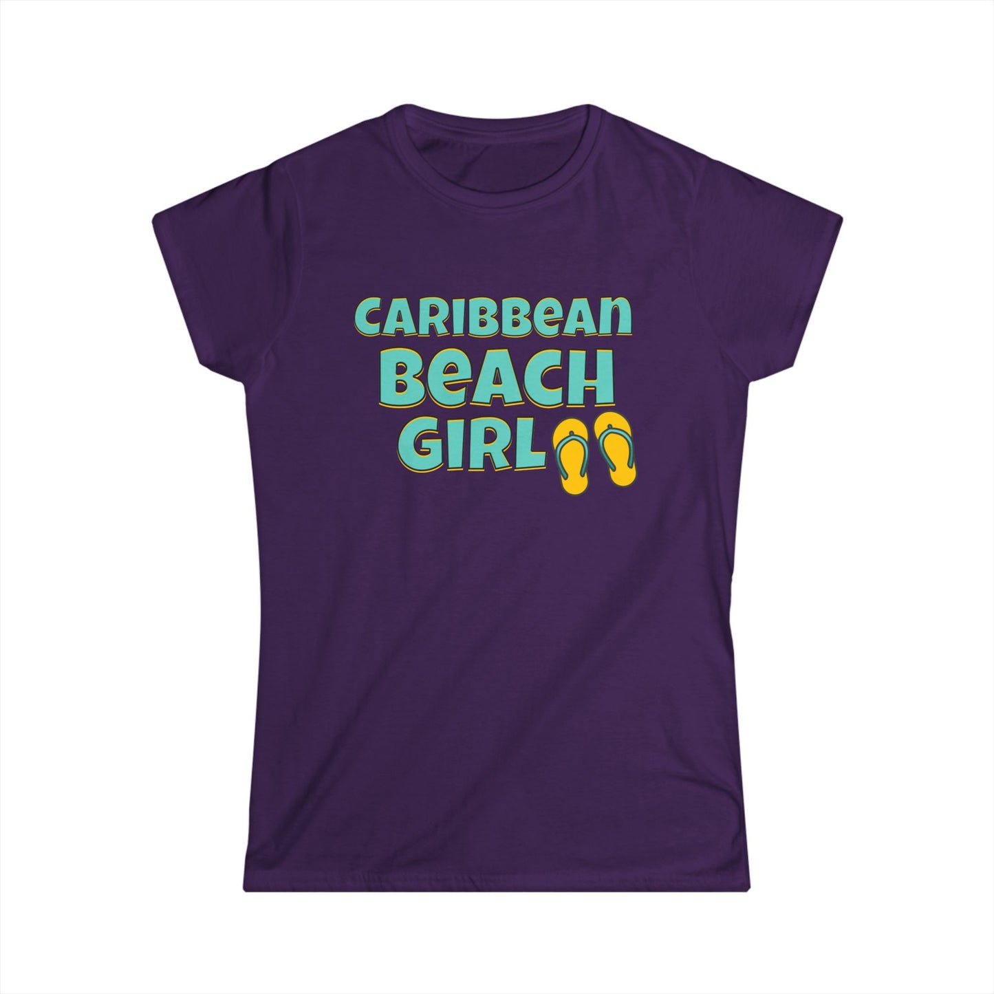 Caribbean Beach Girl T-Shirt — Women's Vacation Flip-Flop Tee