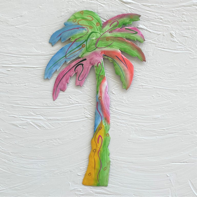 Metal Pastel Palm Tree Wall Decor by Caribbean Rays