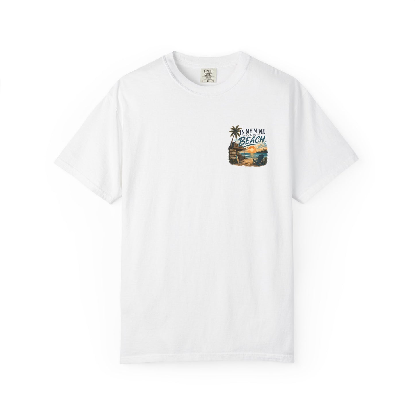 Beach Sunset T-Shirt — "In My Mind I'm at the Beach" Vintage Coastal Tee
