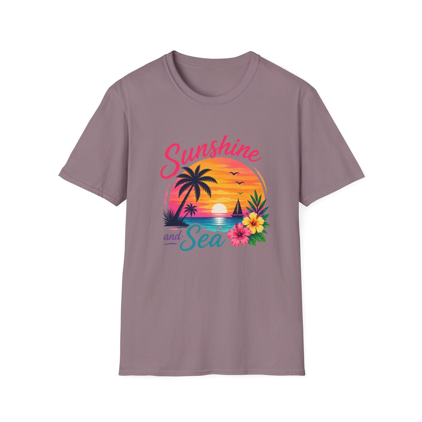 Sunshine and Sea T-Shirt — Tropical Palm Beach Sunset Tee