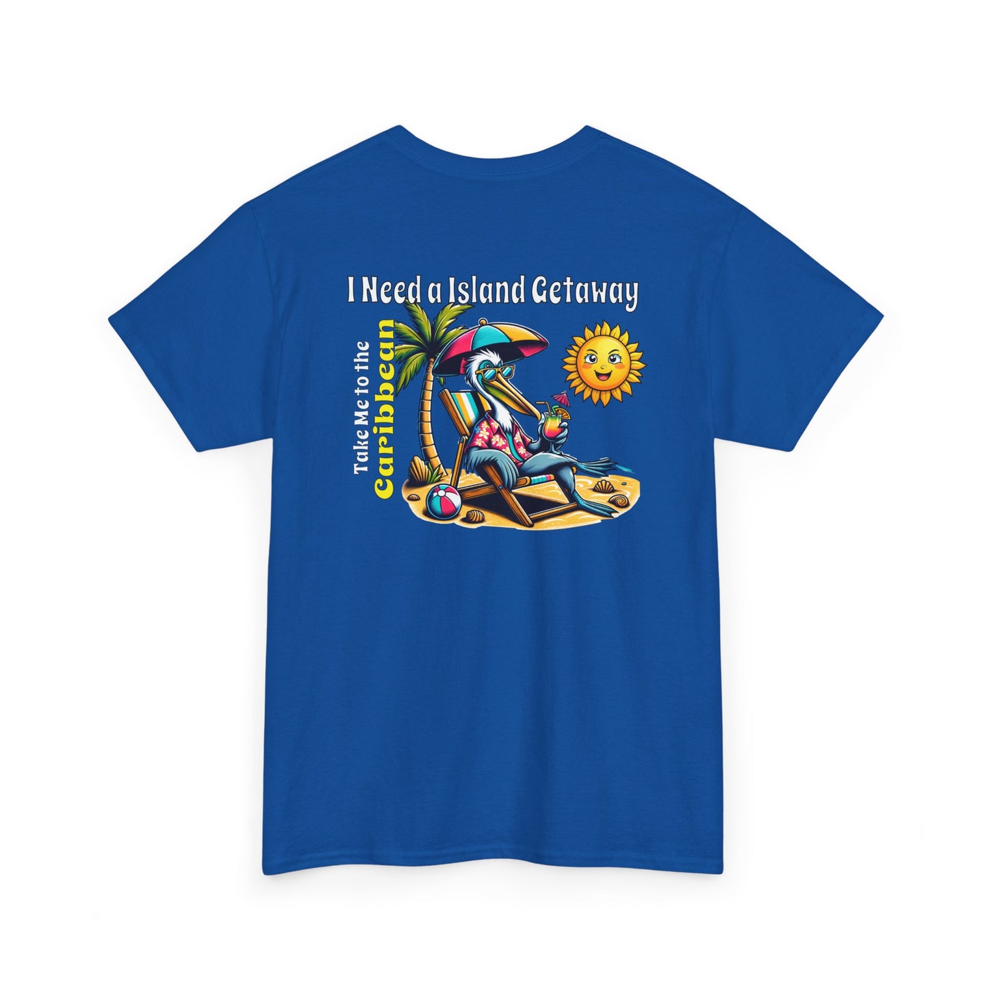 Island Getaway Unisex Heavy Cotton Tee on Caribbean Rays