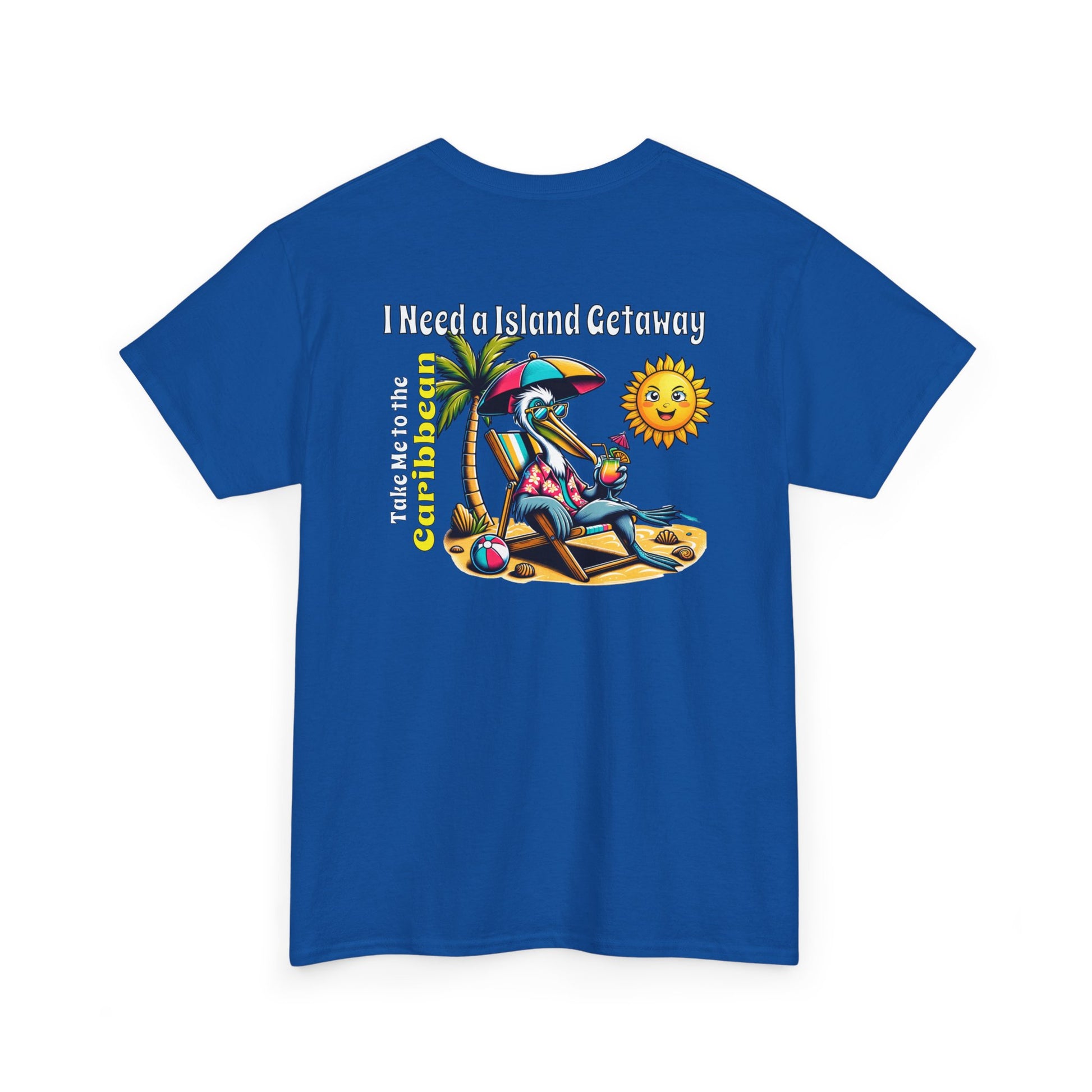 Island Getaway Unisex Heavy Cotton Tee on Caribbean Rays