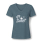 Sunset Palm V-Neck Tee – Women’s Beach Sunset Graphic Shirt