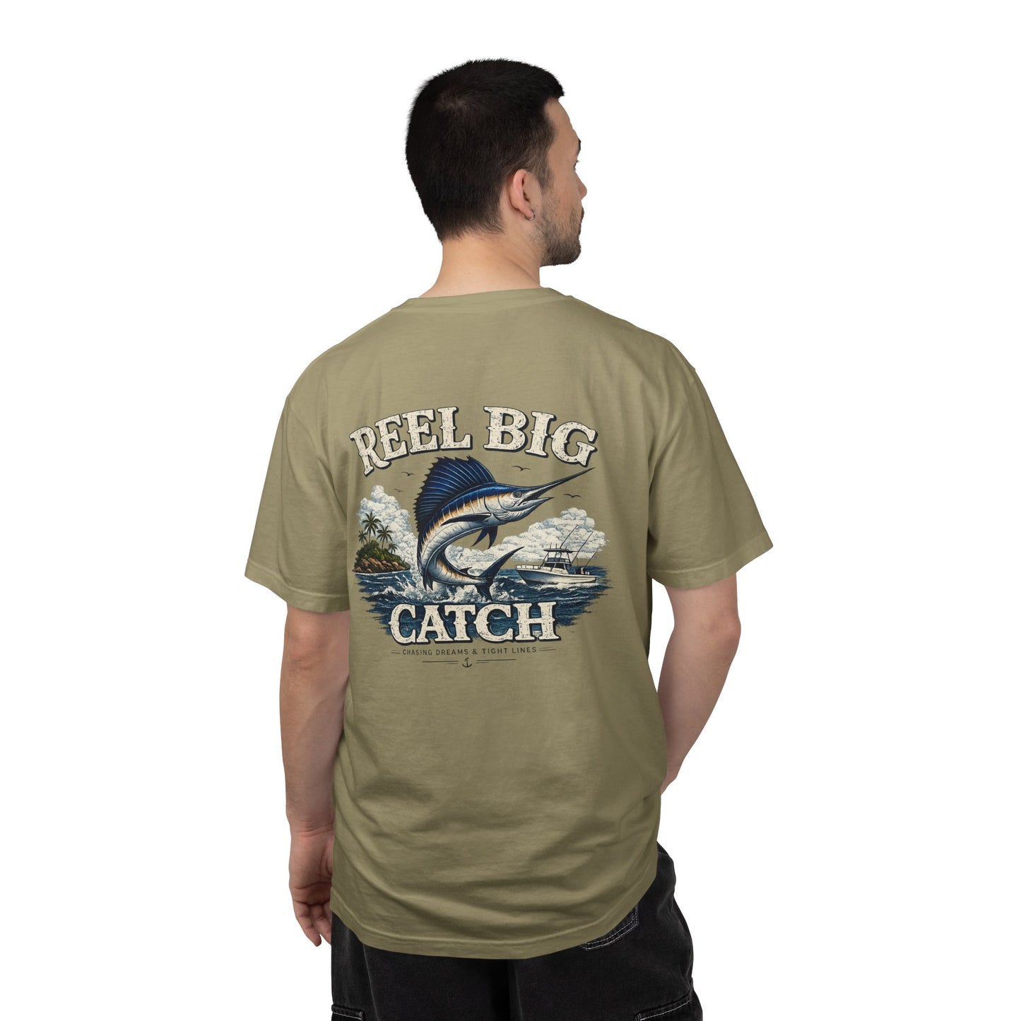 Reel Big Catch Fishing T-Shirt — Sailfish Offshore Angler Tee