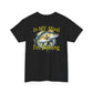 Black t-shirt with a fish graphic and text 'In MY Mind I'm Fishing' on a white background