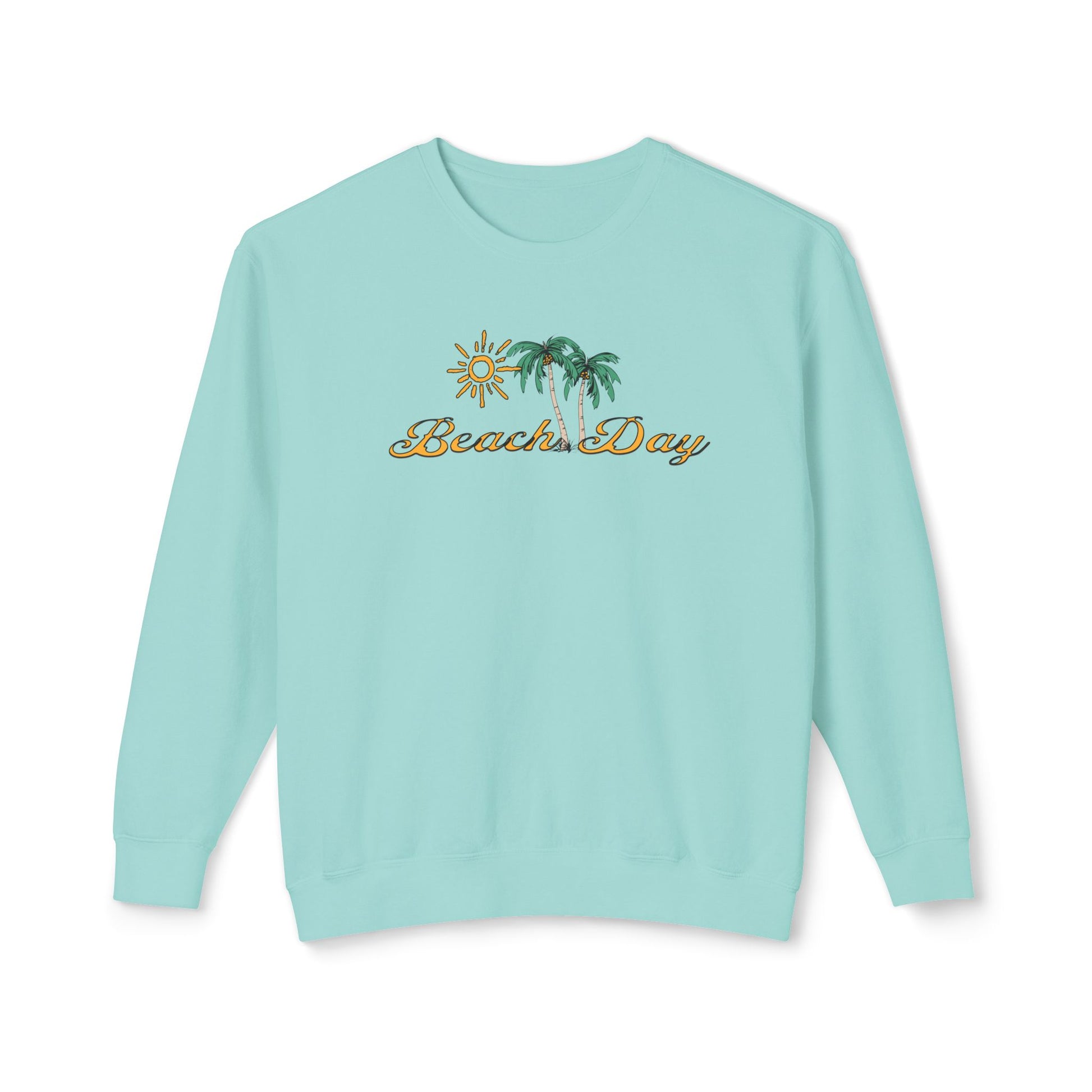 Beach Club Beach Day Unisex Lightweight Crewneck Sweatshirt on Caribbean Rays