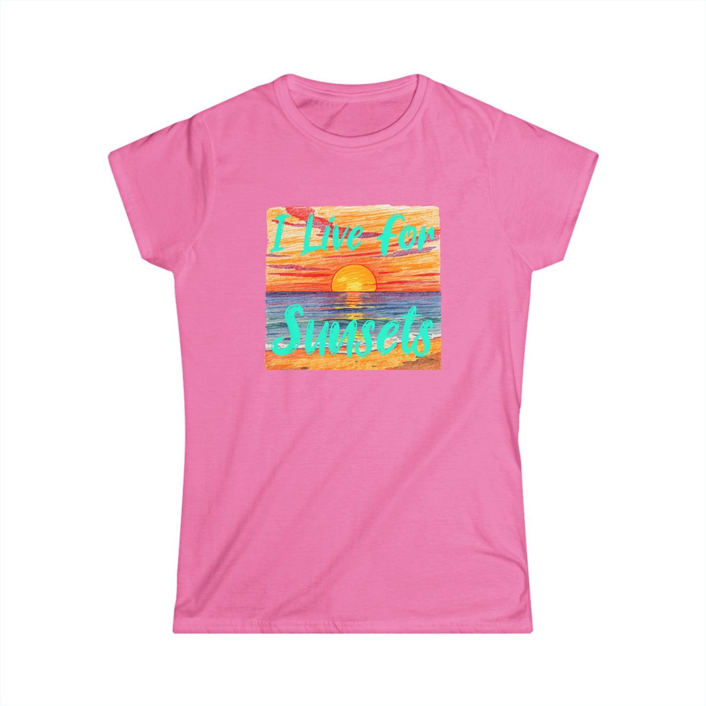 i Live For Sunsets Women’s Tee — Tropical Sunset Graphic T-Shirt