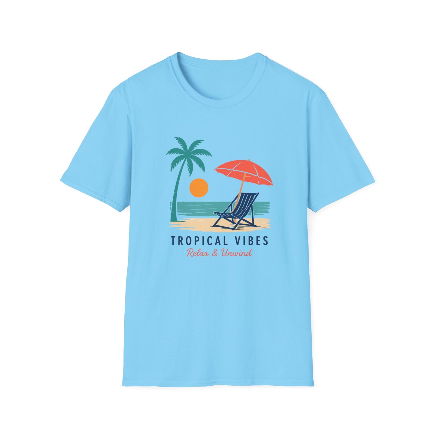 Tropical Vibes Beach Scene Tee (Relax & Unwind)
