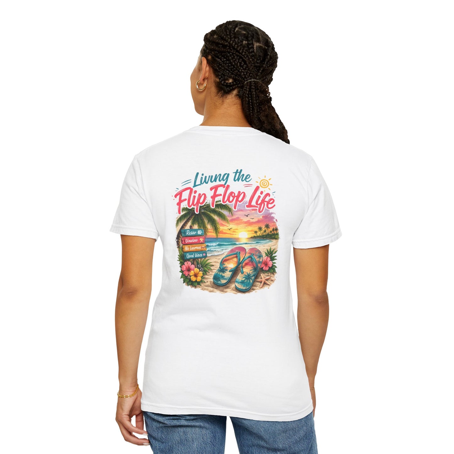 Resort Collection Living the Flip Flop Life Unisex Garment-Dyed T-shirt