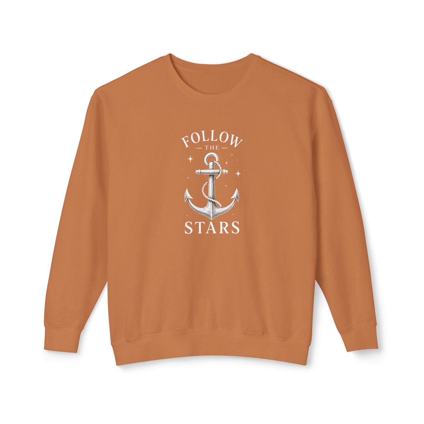 Anchor 'Follow the Stars' Crewneck Sweatshirt — Nautical Vintage Anchor Graphic