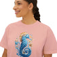 Seahorse Watercolor Women's Boxy Tee