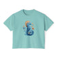 Seahorse Watercolor Women's Boxy Tee at Caribbean Rays
