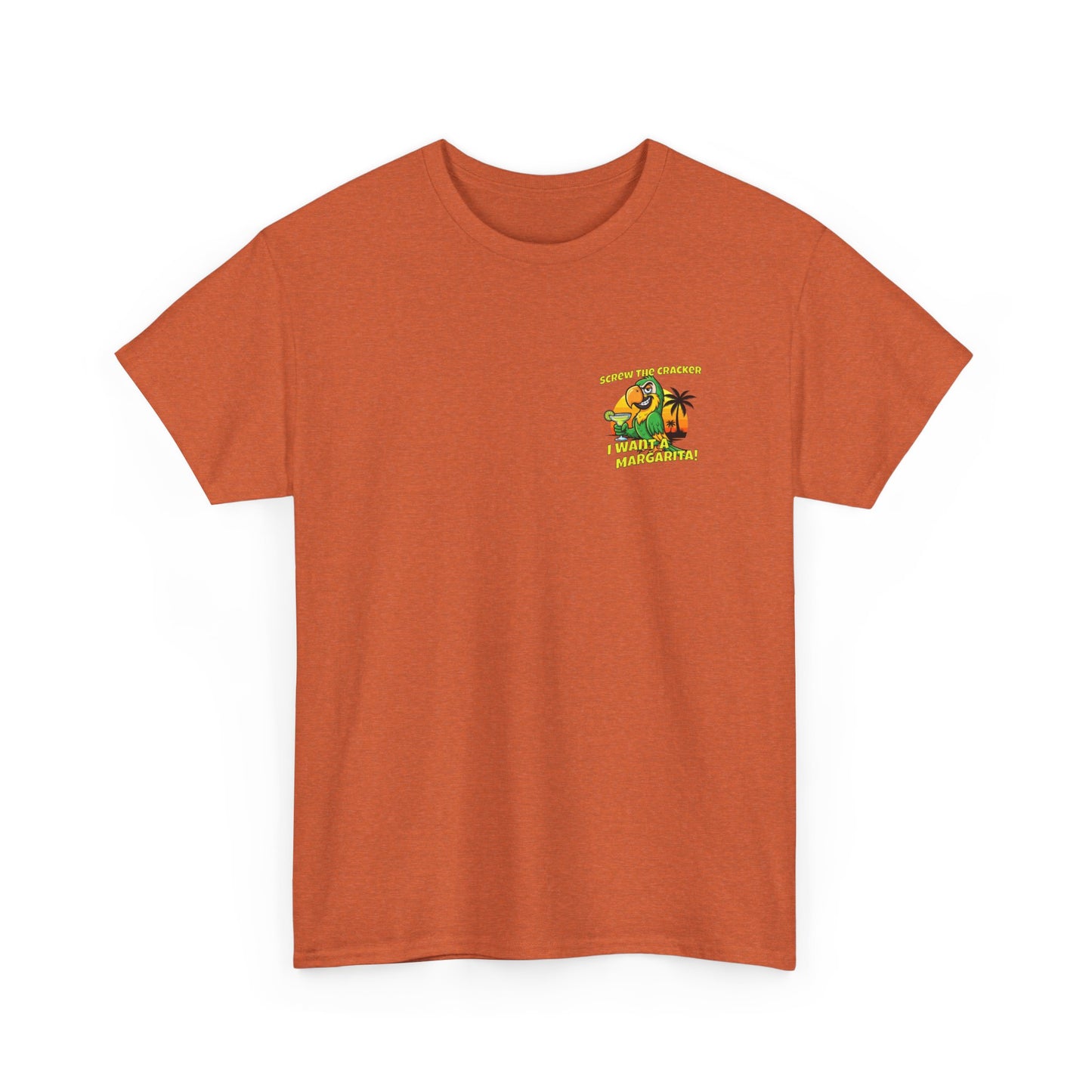 Screw the Cracker I Want a Margarita" T-Shirt Tropical Parrot Cocktail Tee