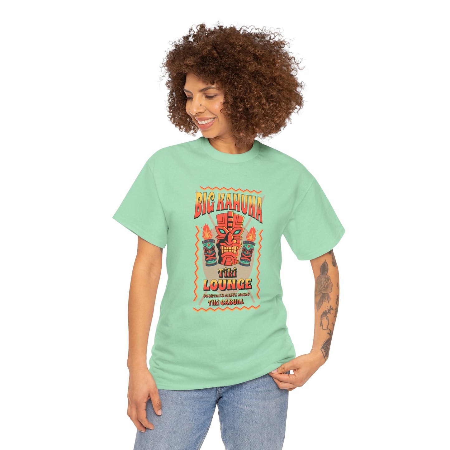 Big Kahuna Tiki Lounge Tee – Heavy Cotton Graphic Unisex T-Shirt