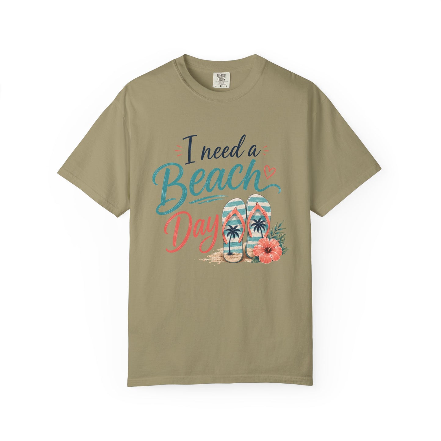 I Need a Beach Day T-Shirt – Women’s Summer Flip Flop Tropical Tee