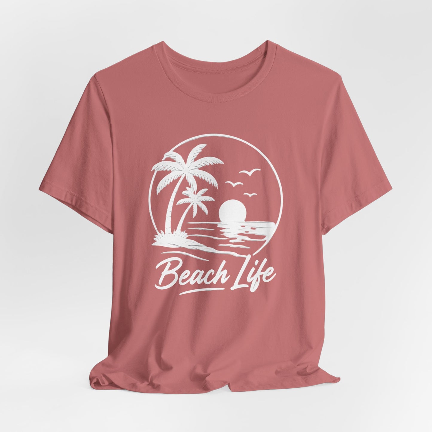 Beach Life T-Shirt – Palm Tree Sunset Graphic Tee