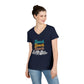 Beach Beach Beach Script V-Neck Tee — Women’s Casual Coastal T-Shirt