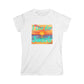 White t-shirt with a colorful sunset graphic and 'I Live for Sunsets' text on a white background
