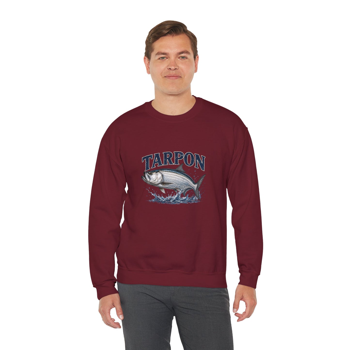 Tarpon Fishing Crewneck Sweatshirt — Vintage Tarpon Graphic Pullover