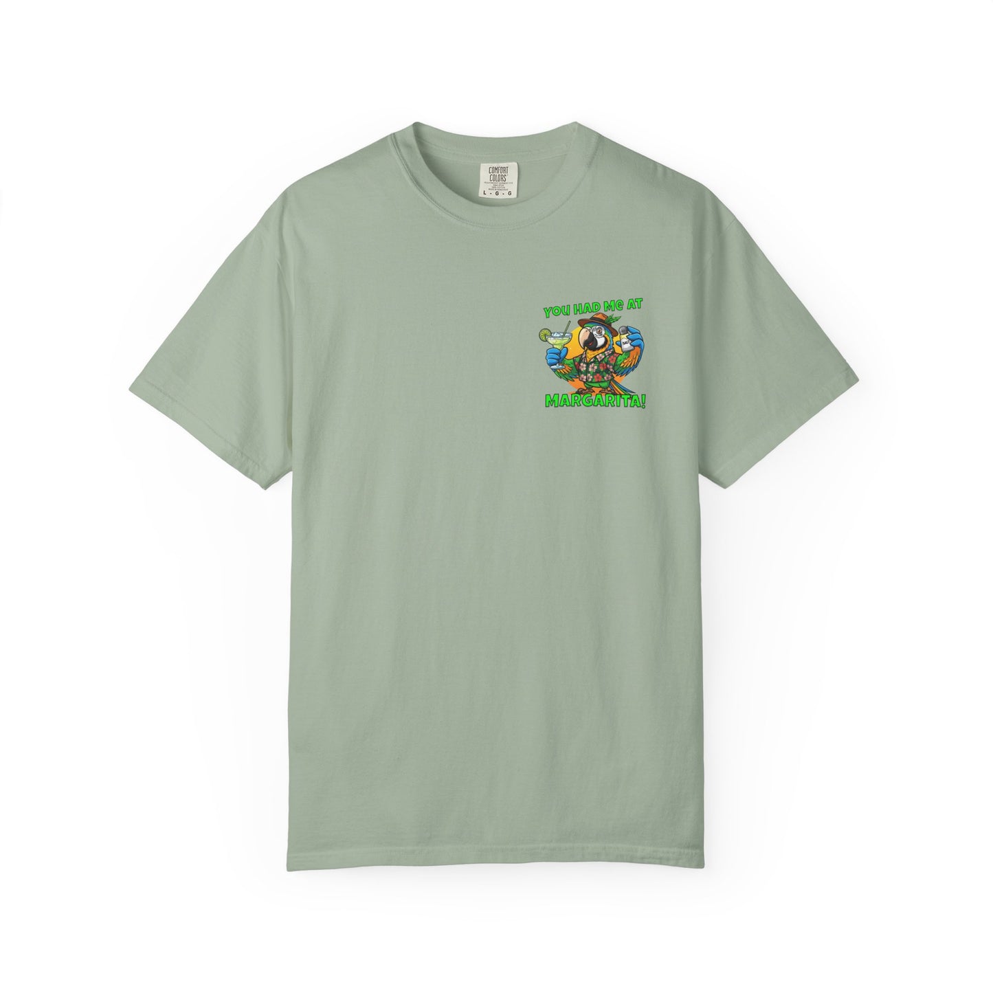 You Had Me at Margarita T-Shirt — Tropical Parrot Cocktail Tee