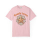 Pink t-shirt with 'Beach Lover' text and starfish design on a white background