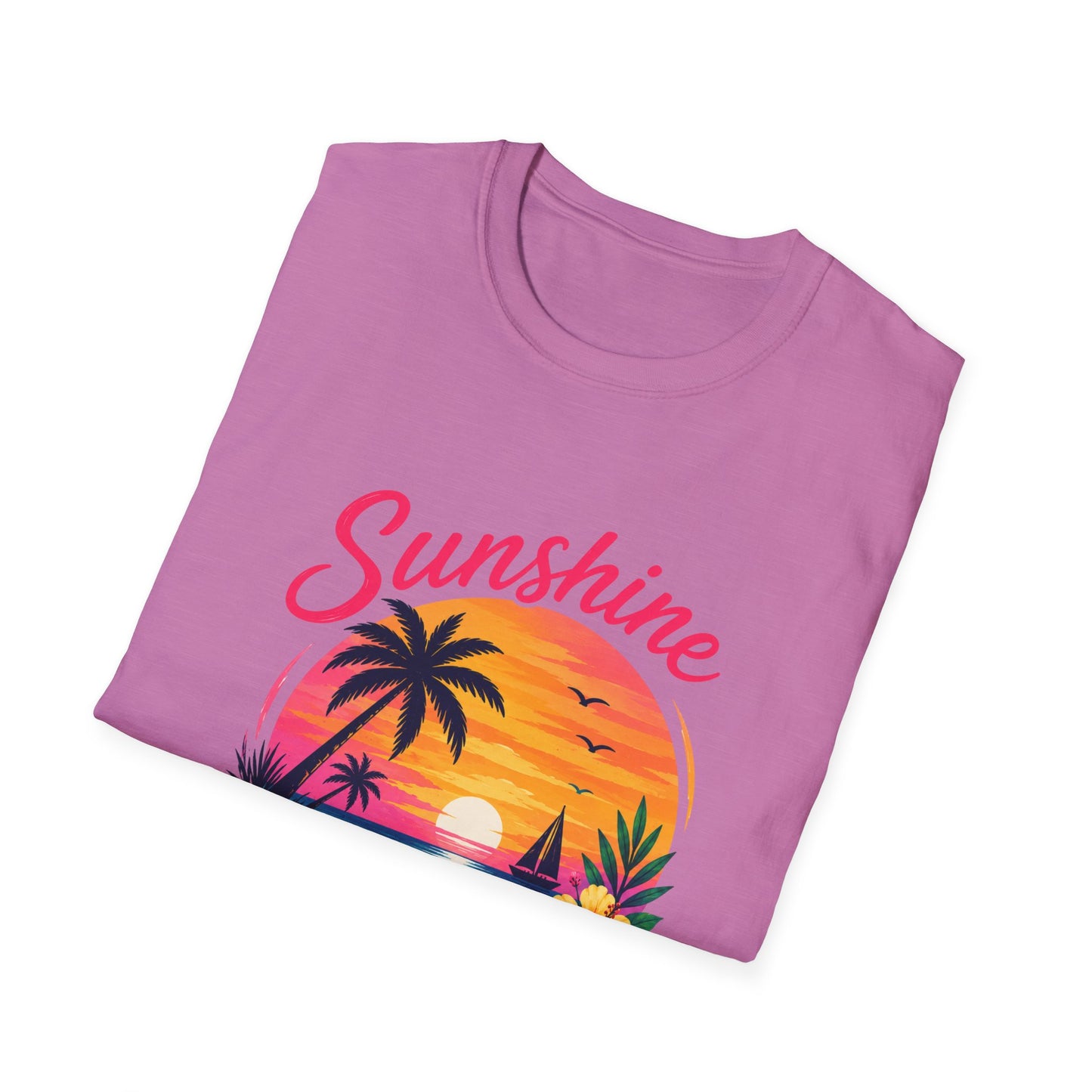 Sunshine and Sea T-Shirt — Tropical Palm Beach Sunset Tee