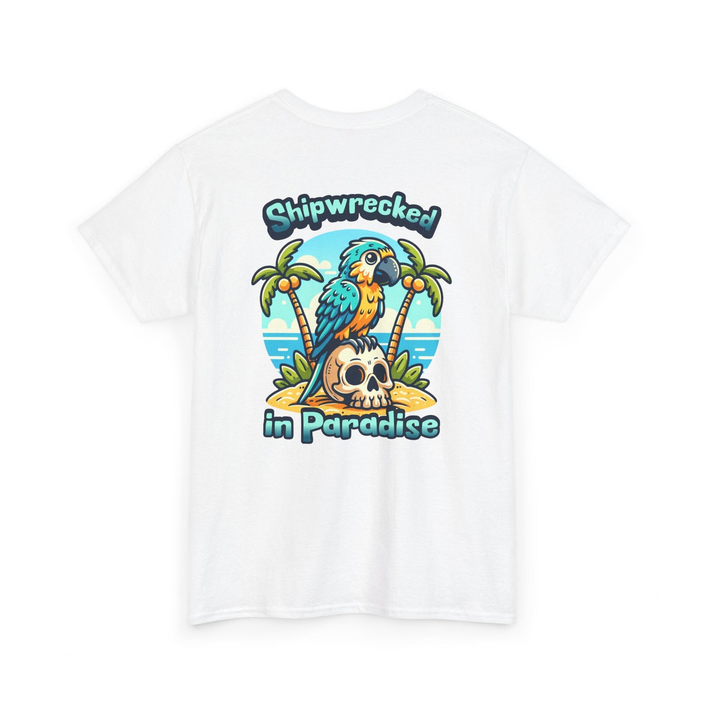 Shipwrecked in Paradise Tropical Unisex Heavy Cotton T-Shirt