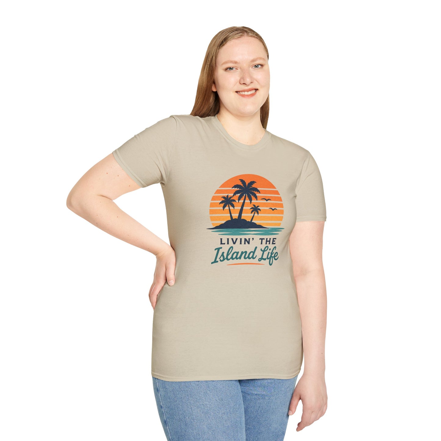 Island Life T-Shirt — "Livin' The Island Life" Retro Palm Sunset Tee