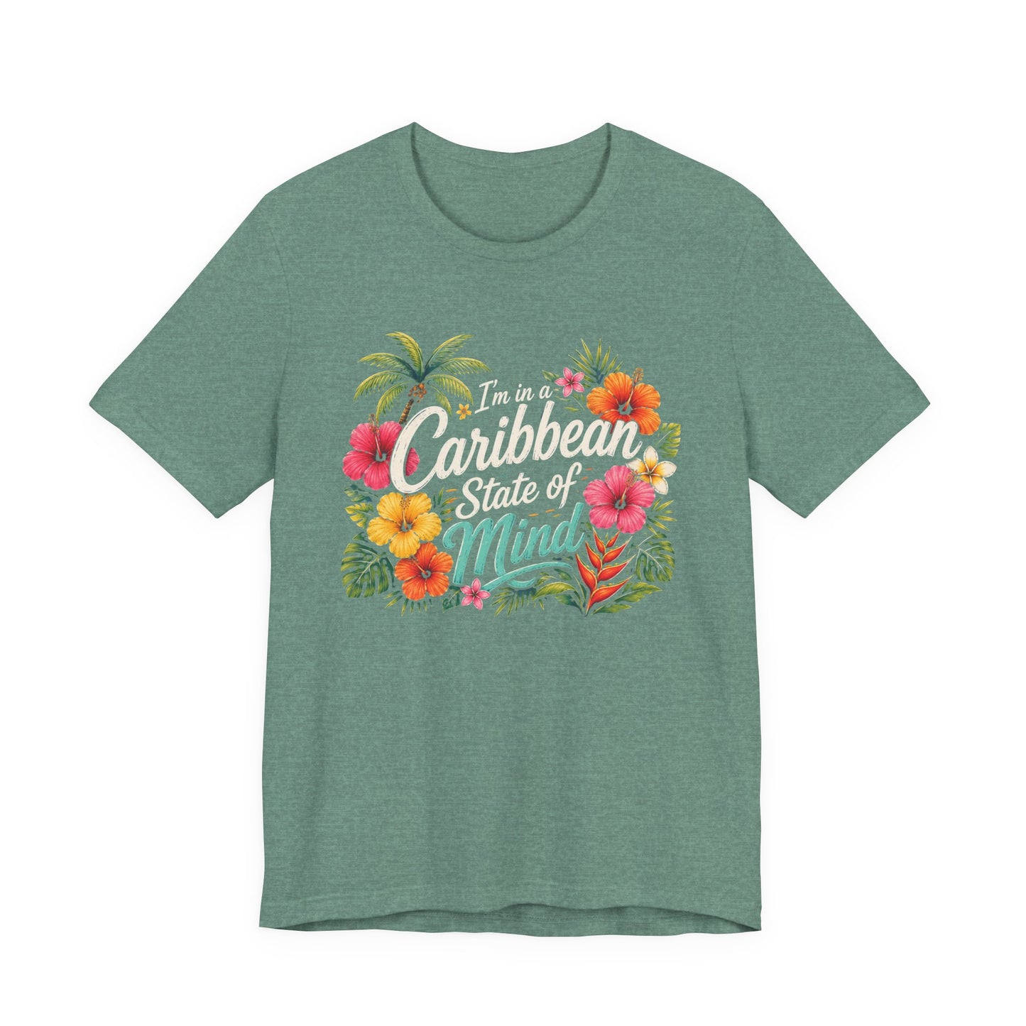 Caribbean State of Mind Tee — Tropical Floral Vacation T‑Shirt