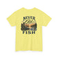 T-Shirt — "Never Too Old to Fish" Fishing Tee (Sunset Lake Design)