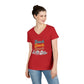 Beach Beach Beach Script V-Neck Tee — Women’s Casual Coastal T-Shirt