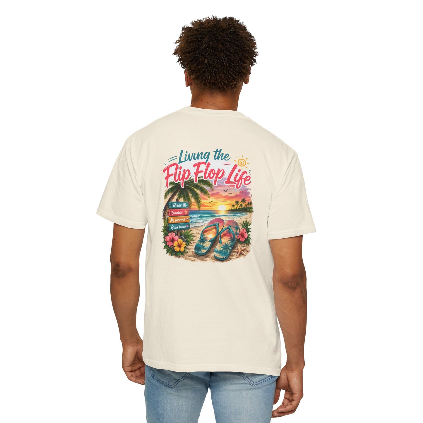 Resort Collection Living the Flip Flop Life Unisex Garment-Dyed T-shirt