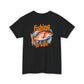 Black t-shirt with a fish graphic and 'Fishing is Life' text on a white background