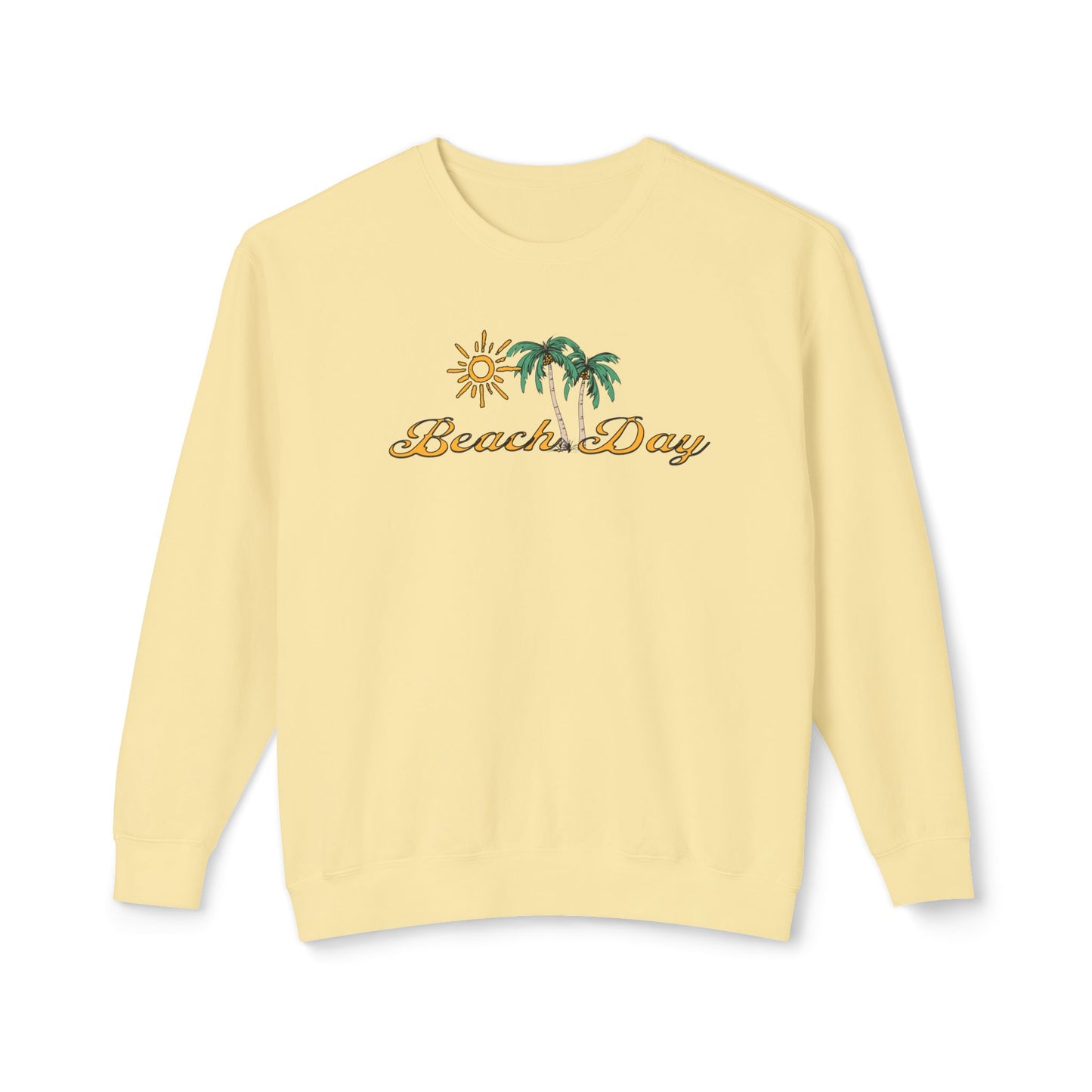 Beach Club Beach Day Unisex Lightweight Crewneck Sweatshirt on Caribbean Rays