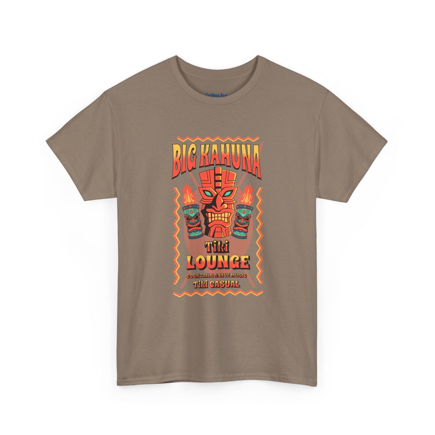 Big Kahuna Tiki Lounge Tee – Heavy Cotton Graphic Unisex T-Shirt at Caribbean Rays
