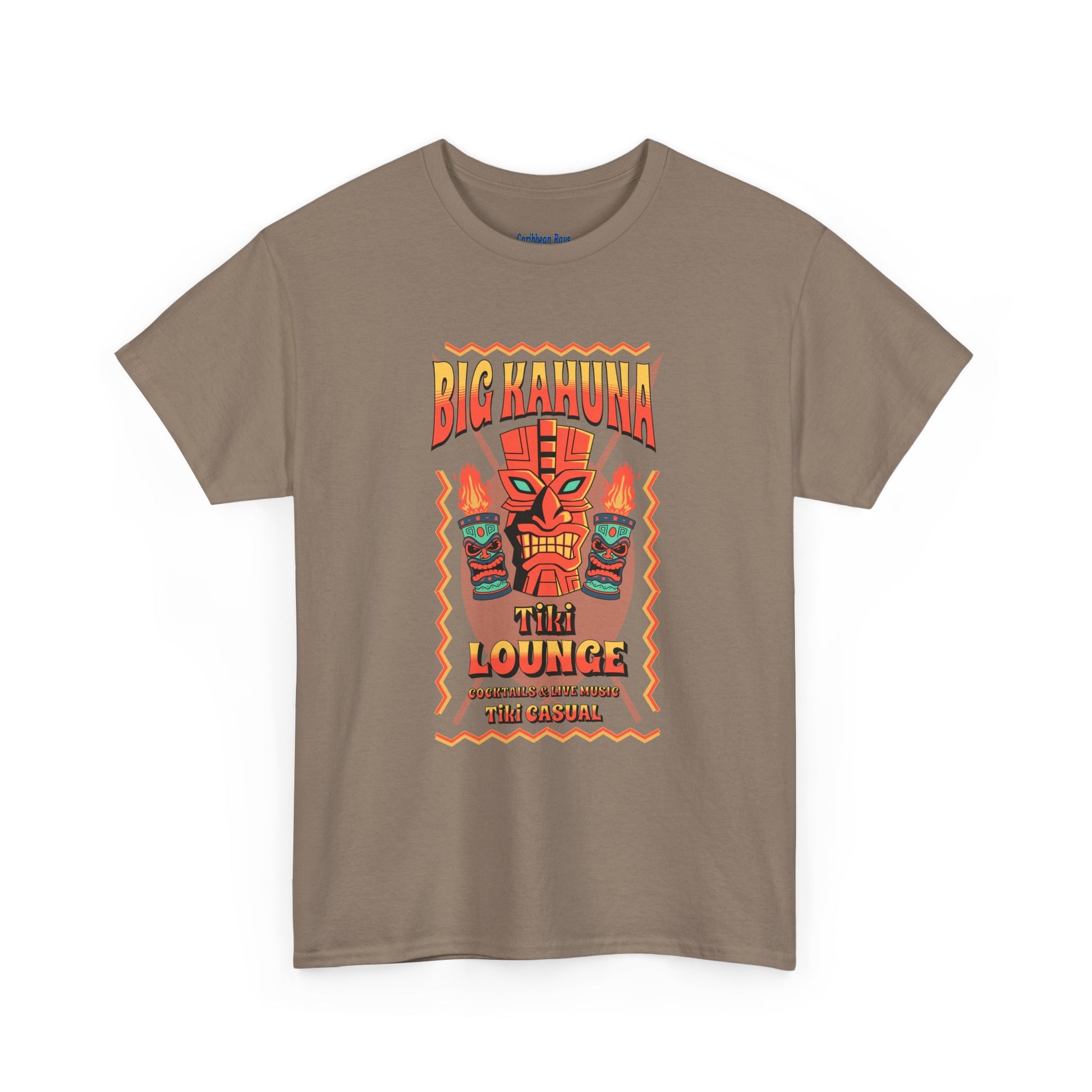 Big Kahuna Tiki Lounge Tee – Heavy Cotton Graphic Unisex T-Shirt at Caribbean Rays