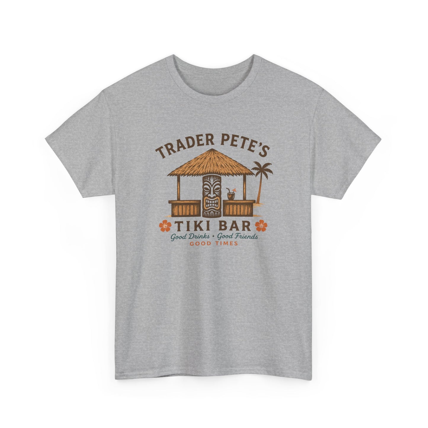 Trader Pete's Tiki Bar Tee — Retro Tropical Vacation Shirt