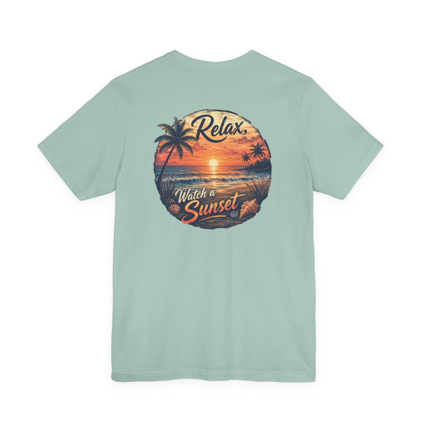 Sunset Beach Tee — "Relax Watch a Sunset" Graphic T-Shirt