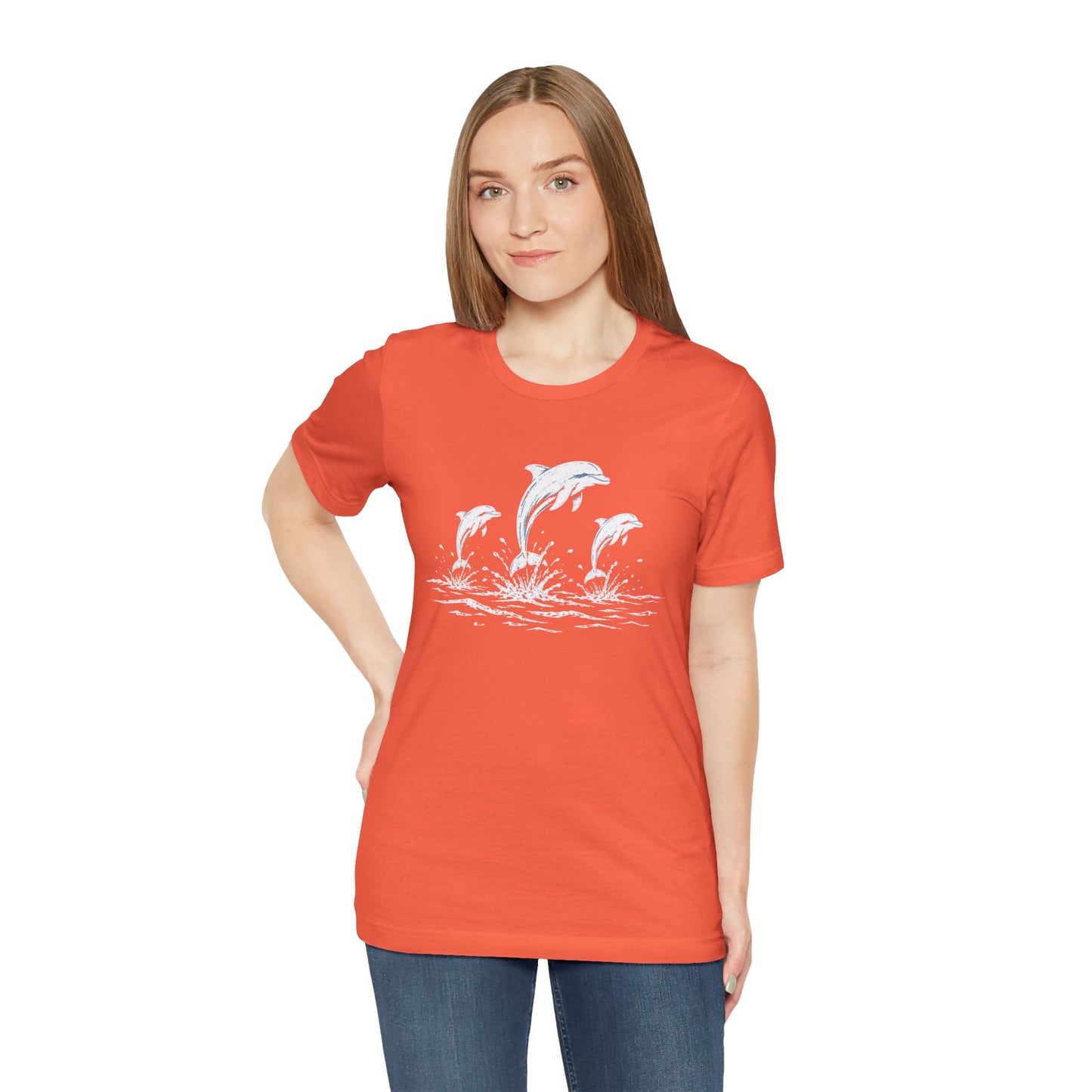 Dolphin Trio Tee — Playful Ocean Graphic T-Shirt